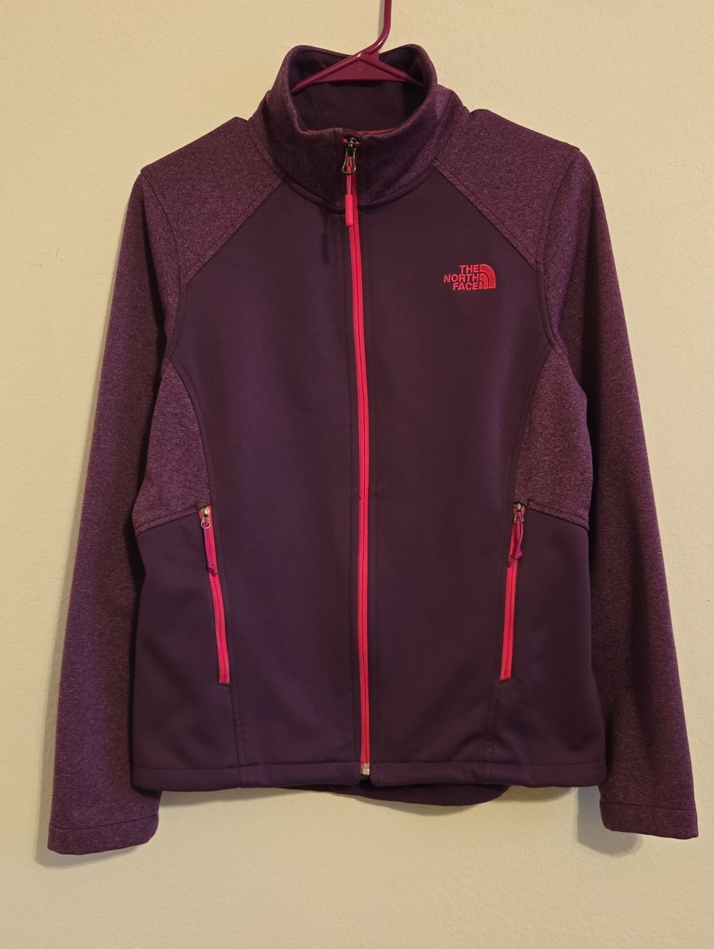 The North Face Purple Shell Jacket with Pink Accents - Med/Lrg